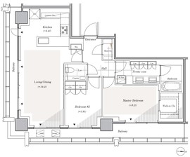 リビオレジデンス西麻布 2204 間取り図