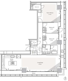 リビオレジデンス西麻布 2803 間取り図