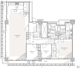 リビオレジデンス西麻布 3001 間取り図