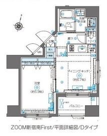 ZOOM新宿南First 3階 間取り図