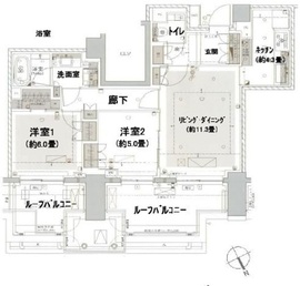 ザ・パークハウス上原 3階 間取り図