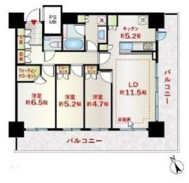 ドレッセタワー新綱島 17階 間取り図