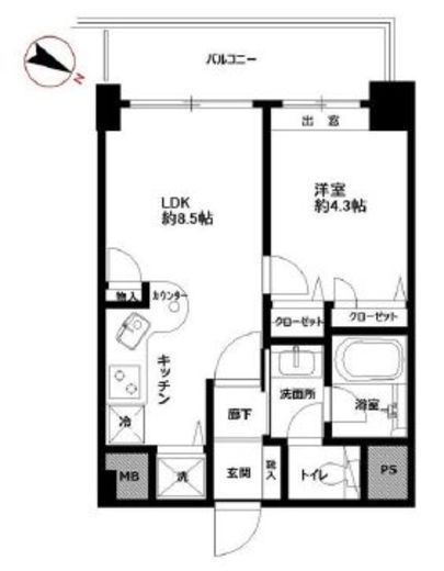 朝日サテライト目黒台 10階 間取り図