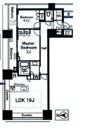 パークタワーグランスカイ 19階 間取り図