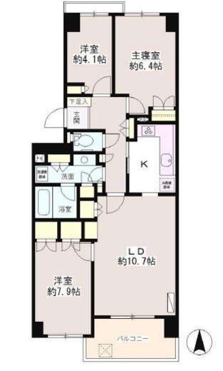 シティコート広尾 4階 間取り図