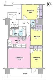 BLUE HARBOR TOWERみなとみらい (ブルーハーバータワーみなとみらい) 21階 間取り図