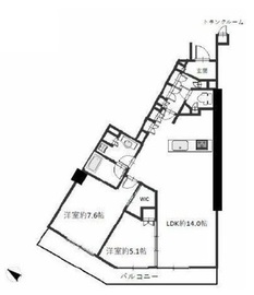 ヨコハマタワーリングスクエア 22階 間取り図