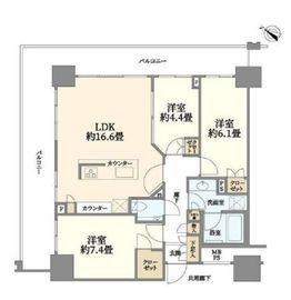 ブランズタワーみなとみらい 6階 間取り図