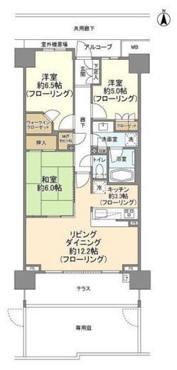 ザ・ミッドランドアベニュー 1階 間取り図