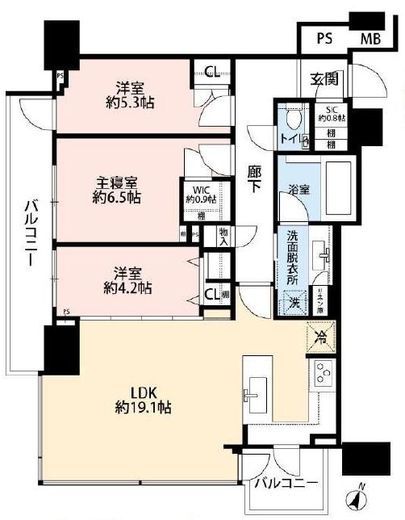 パークホームズ西小山 2階 間取り図