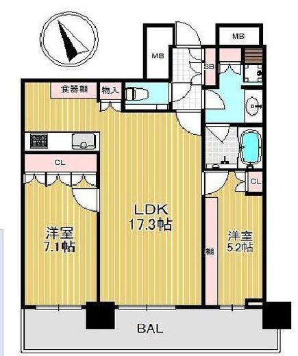 ザ・タワー横浜北仲 23階 間取り図