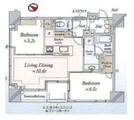 シティハウス月島駅前ベイブリーズコート 2階 間取り図