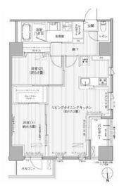 グランシャルール武蔵境 502 間取り図