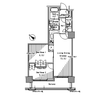シティハウス広尾南 203 間取り図