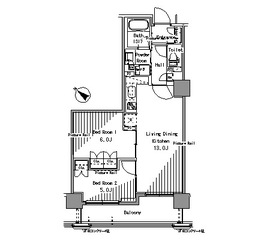 パークアクシス日本橋浜町 203 間取り図