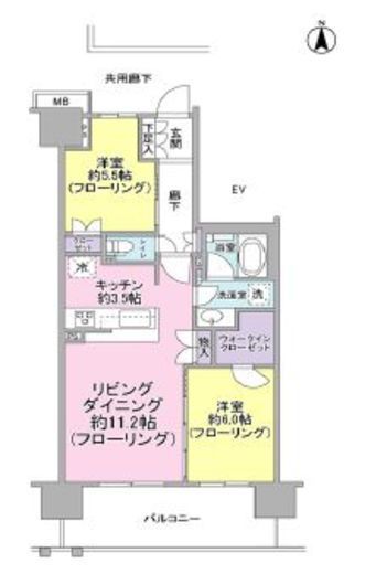 クレヴィア辰巳 11階 間取り図