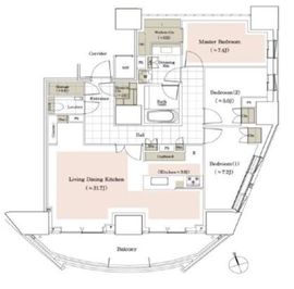 パークタワー東中野グランドエア 25階 間取り図