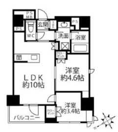 クリオラベルヴィ新富町 10階 間取り図