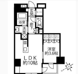 クリオラベルヴィ新富町 10階 間取り図