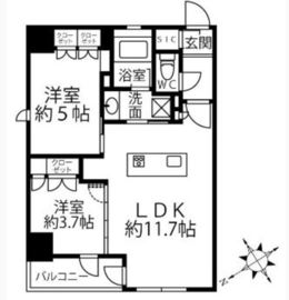 クリオラベルヴィ新富町 10階 間取り図