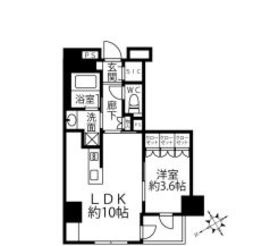 クリオラベルヴィ新富町 9階 間取り図