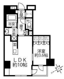 クリオラベルヴィ新富町 6階 間取り図