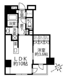 クリオラベルヴィ新富町 3階 間取り図