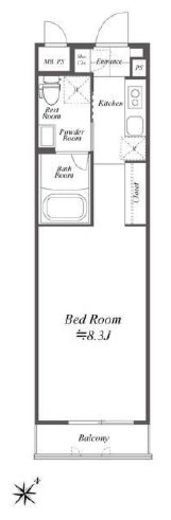 ブルーノコート蒲田 804 間取り図