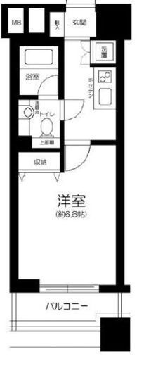 ファーストリアルタワー新宿 1704 間取り図