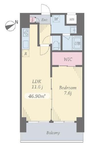 プライムコート立川 1209 間取り図
