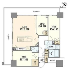 ブランズタワーみなとみらい 17階 間取り図