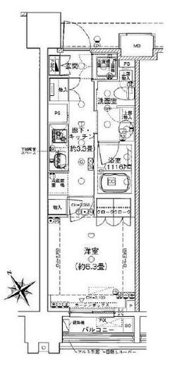 パークホームズ横濱関内 2階 間取り図