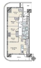 HARUMI FLAG SUN VILLAGE (晴海フラッグ サンヴィレッジ) 5階 間取り図