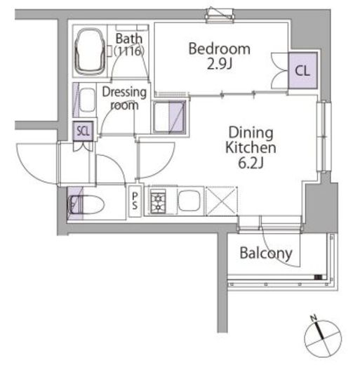 イプセ代々木 6階 間取り図