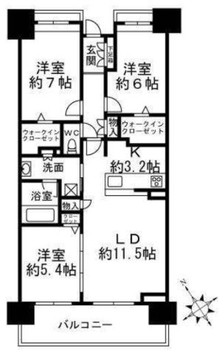 クリオ新横浜ザ・イースト 9階 間取り図