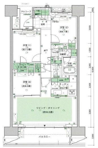 HARUMI FLAG PARK VILLAGE (晴海フラッグ パークヴィレッジ) 5階 間取り図