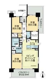 シティハウス平井 A707 間取り図