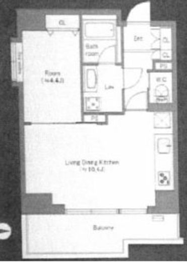 フリーディオ西麻布 10階 間取り図