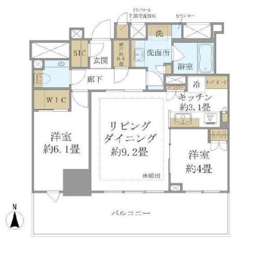 ブリリアタワー池袋West 18階 間取り図