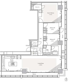 リビオレジデンス西麻布 2403 間取り図