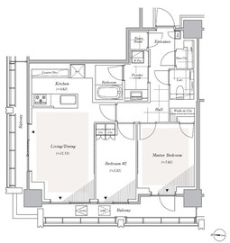 リビオレジデンス西麻布 2201 間取り図