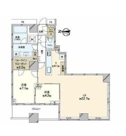 勝どきザ・タワー 14階 間取り図