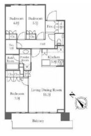 HARUMI FLAG PARK VILLAGE (晴海フラッグ パークヴィレッジ) 2階 間取り図