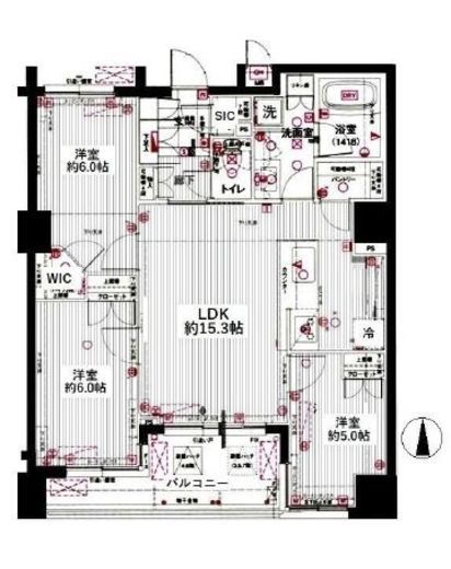 アスコットパーク両国石原 7階 間取り図