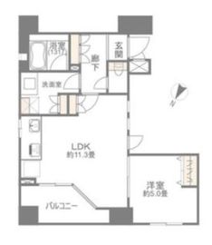 スタジオデン勝どき 9階 間取り図