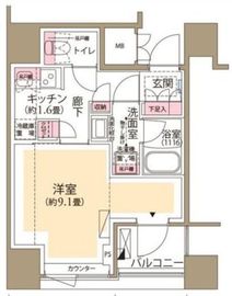 フロール横濱関内 401 間取り図