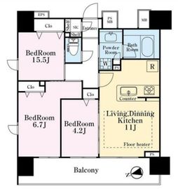 デュオシティ西日暮里ステーシア 11階 間取り図