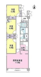 デュエット北千住クレア 5階 間取り図