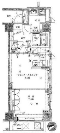 アルカンシエル横浜山下公園 7階 間取り図
