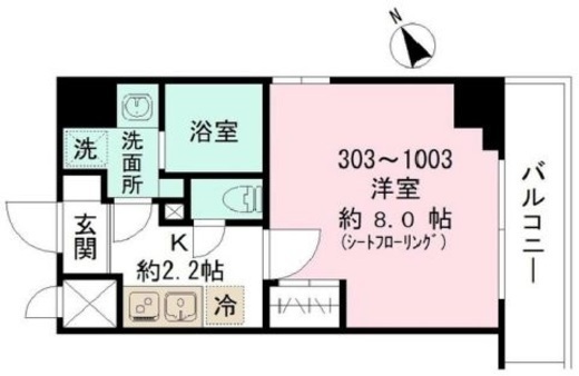 ルシェロ平井 204 間取り図